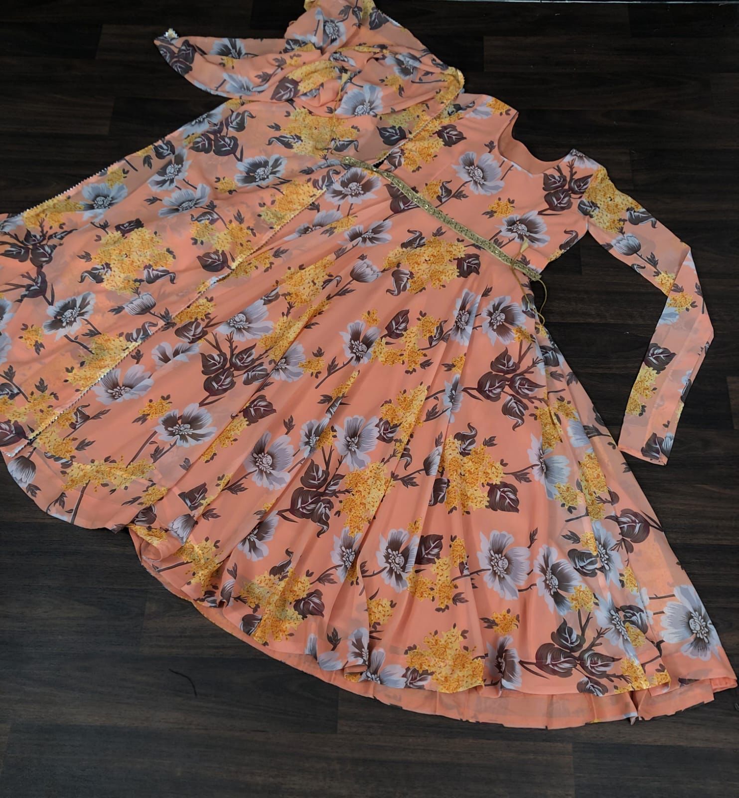 KA 1013 Georgette Printed Anarkali Kurti With Dupatta 